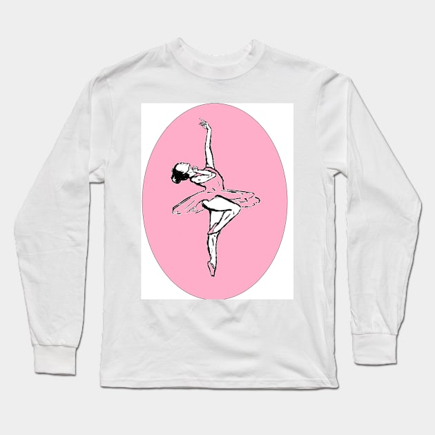 Dancer in Pink Long Sleeve T-Shirt by AcaciaRogers